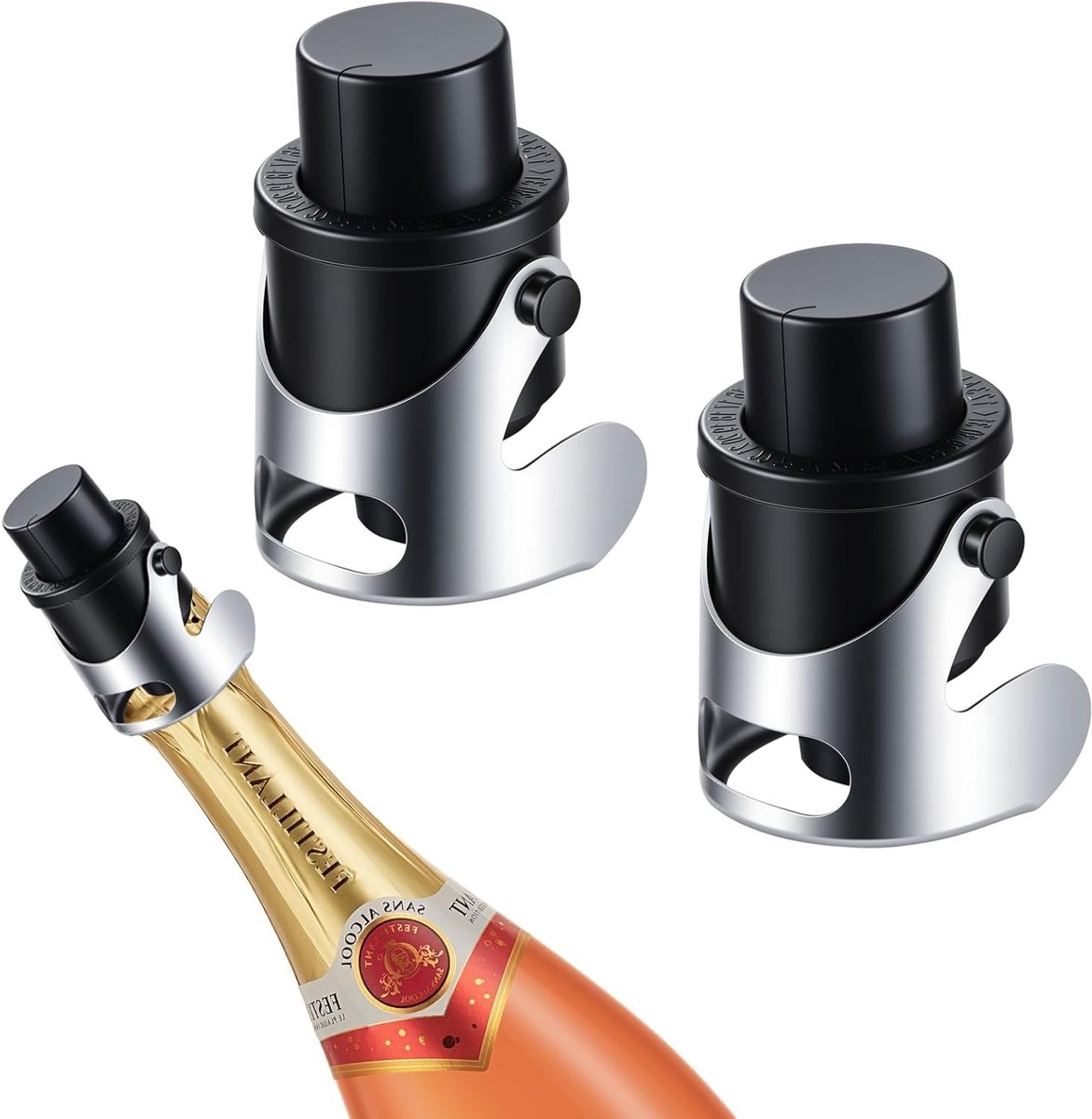 Herbruikbare RVS Champagne Stop met Vacuümpomp voor Versheid en Bewaring van Champagne