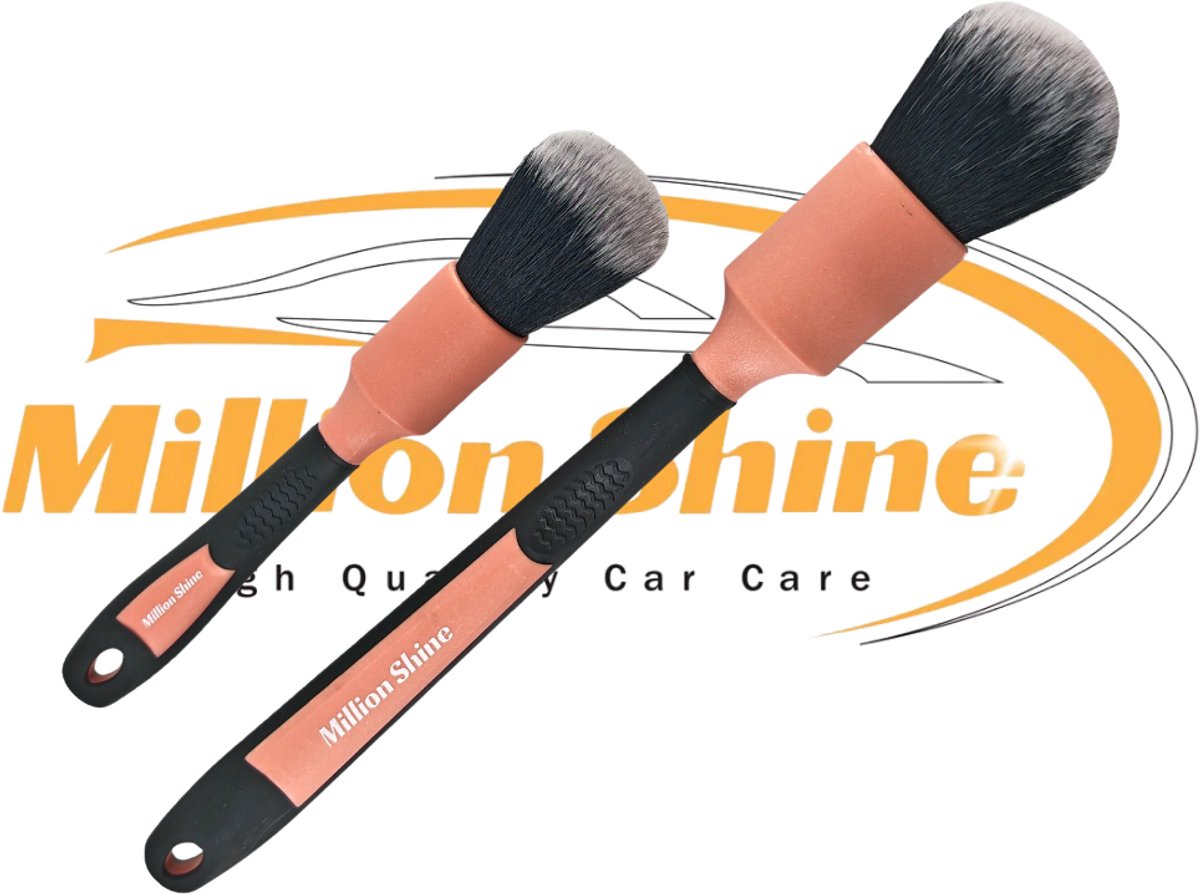 MillionShine Interior Detail Brush set - 2st. - interieur kwasten set - schoonmaak - cleaning - rose gold - special edition