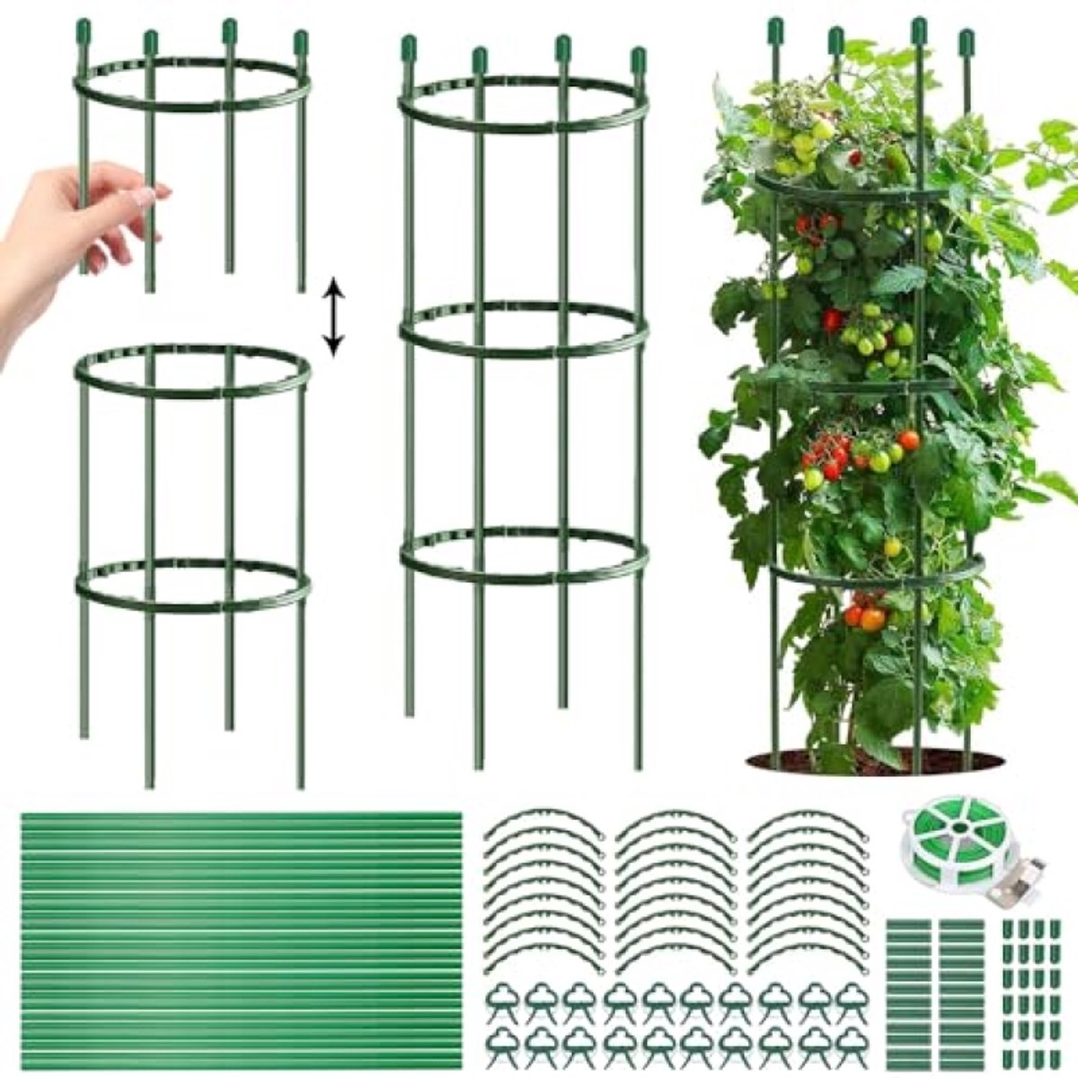 Tomatenkooi met Verstelbare Hoogte - 141 Delig Klimrek voor Planten