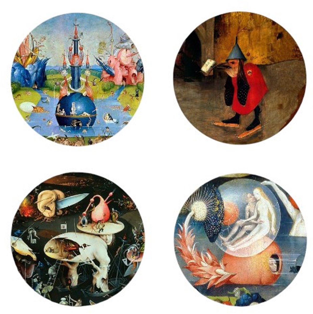 4 onderzetters - Jeroen Bosch - Jheronimus Bosch Collectie - Parastone - 10 cm