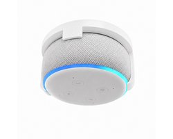 Echo Dot 3 Wandhouder - Echo Dot 3 Plafondbeugel - Smart Speaker Houder Voor Alexa - Wandmontage En Plafondmontage - Ook Geschikt Voor Standaard Inbouwdozen 60MM - Kabelmanagement - Minimalistisch Design - Ruimtebesparend - Wit