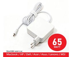 65W USB-C Laptop Oplader – Power Delivery Snellader – Type-C Voedingsadapter voor MacBook, Dell, Lenovo, HP, Huawei en meer