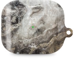 xoxo Wildhearts hoesje geschikt voor Airpods Pro 1 / Pro 2 - Marble Grey River - Ook als telefoonhoesje verkrijgbaar - schokbestendige case geschikt voor Airpod Pro (2) - koptelefoon case - Beschermhoes met marmerprint - marmer look - grijs