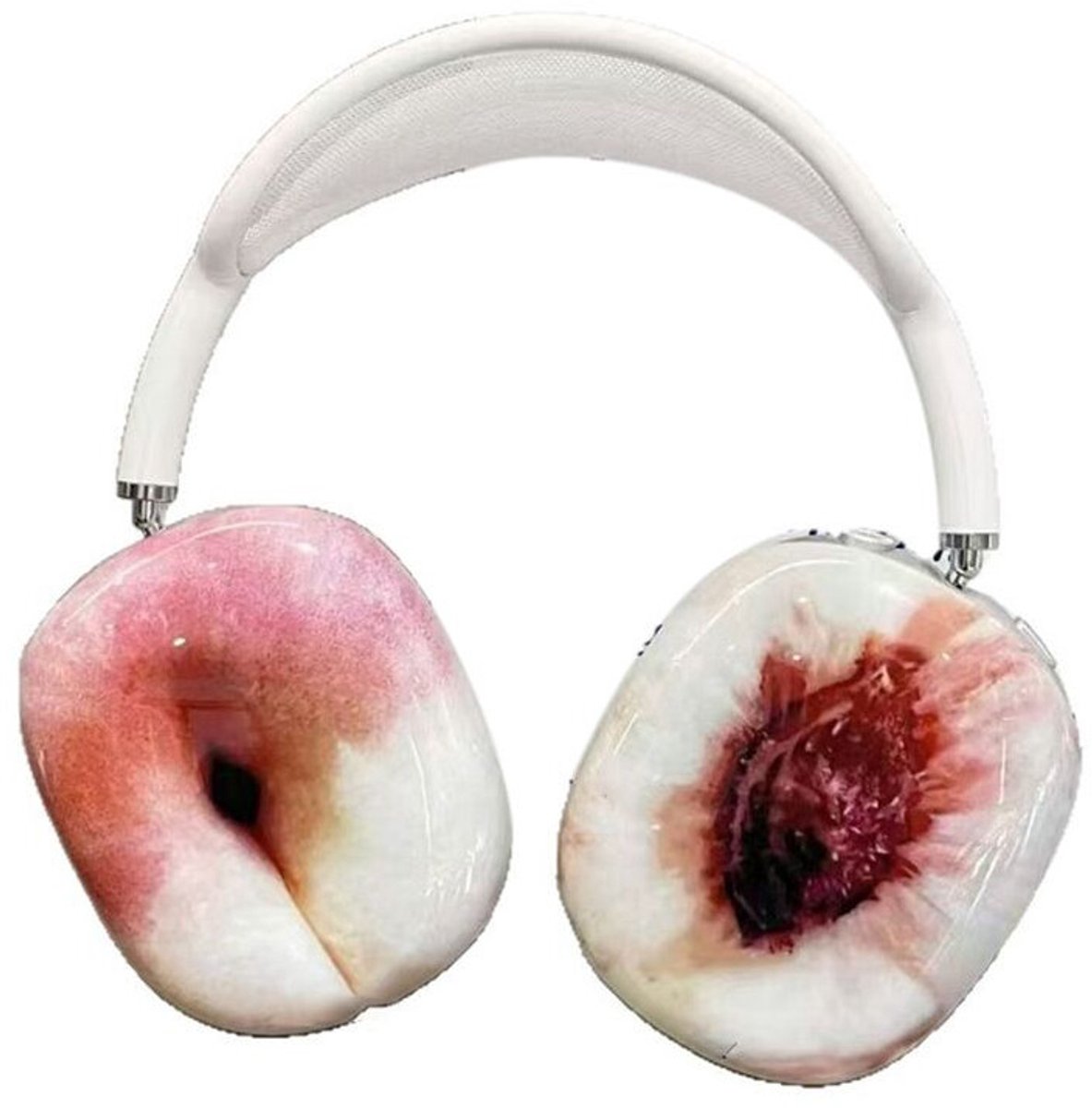 3D Fruit Series beschermhoes Geschikt voor AirPods Max 2, decoratieve beschermhoes, perzikkleur