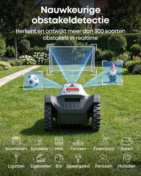 eufy Robotgrasmaaier C15, Geen Kabel, Geen RTK, Geen Signaalproblemen, Handsfree Automatische Mapping, Nauwkeurige Obstakelvermijding, Betrouwbaar Gazononderhoud Zonder Gedoe van Eufy — afbeelding 5