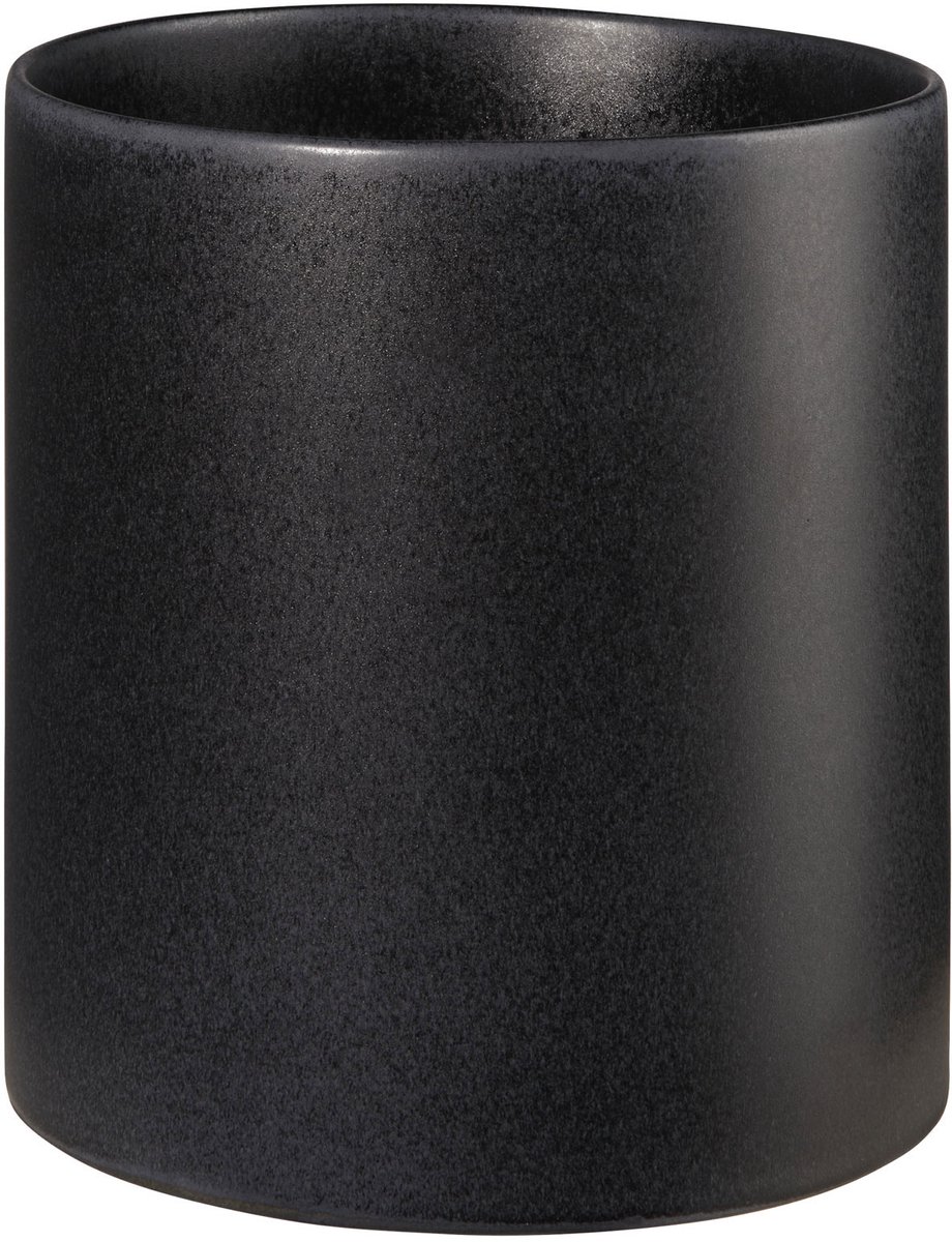 ASA Selection haruko plantenbak Black Iron, bloempot, plantenpot, plantenbak, bloembak, aardewerk, matzwart, H 15 cm, 64053174