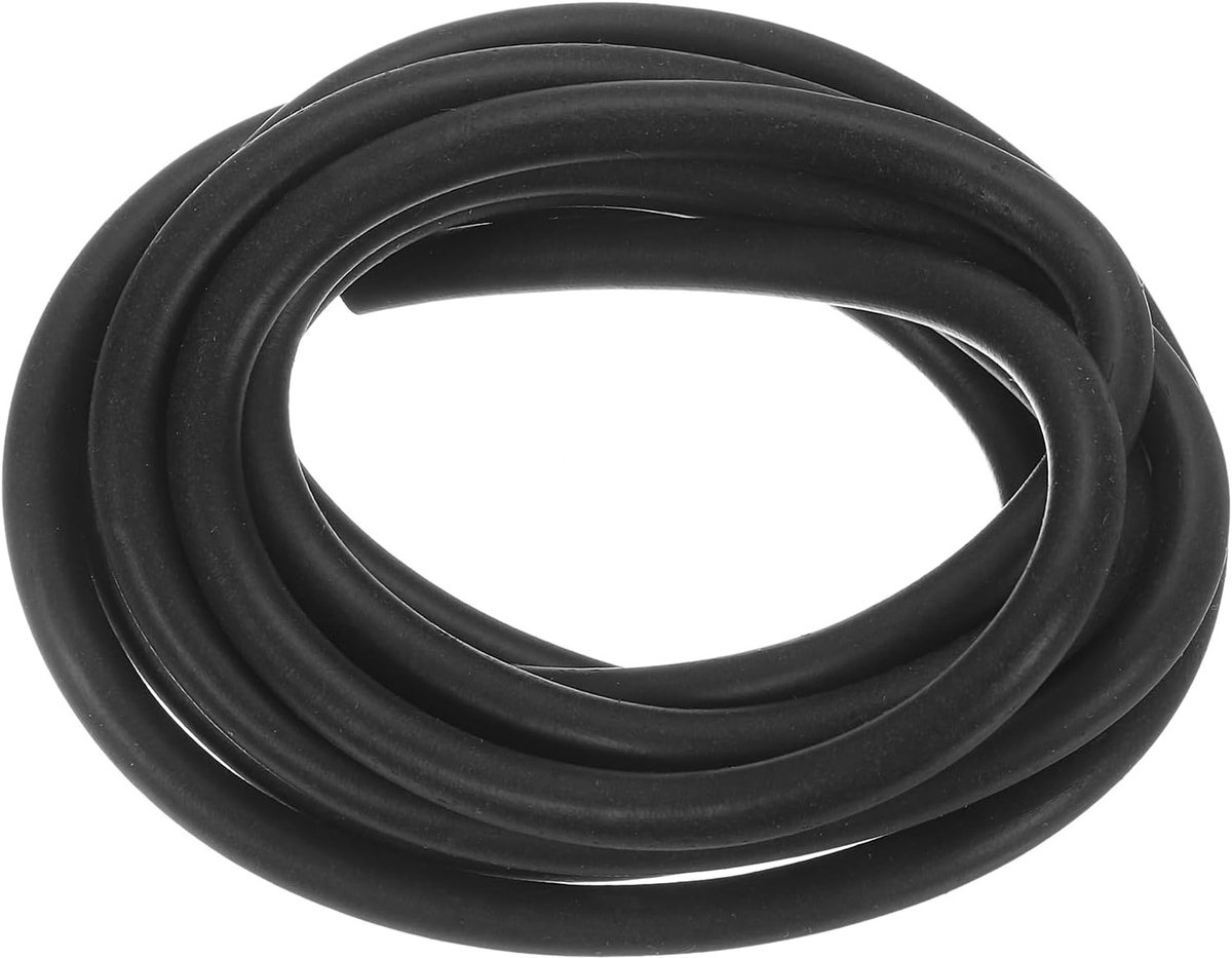 Siliconen Foam Afplakstrips 6 mm Diameter, 2 m Lang, Weerbestendige Rubber Strips voor Machines en Industrie, Zwart, Geluidsisolatie en Temperatuurbehoud