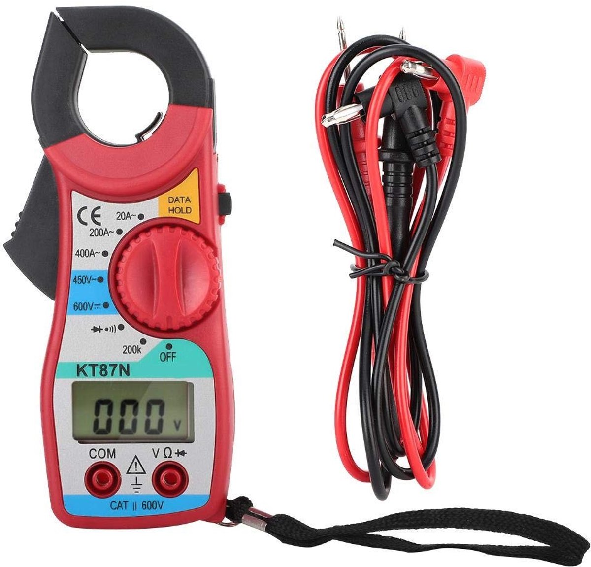 Dailygoody - Multimeter - Digitale Amperemeter - Maximaal meetbereik 1999 - Rood - AC/DC Meting - Handig voor Elektronica - Compact formaat