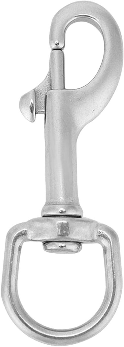 Robuuste RVS Haak met Draai-Oog en Snap Bolt Kit voor Scubaduiken Accessoires (90mm, Wit) - Duikuitrusting, Onderwateraccessoires, Duikveiligheid