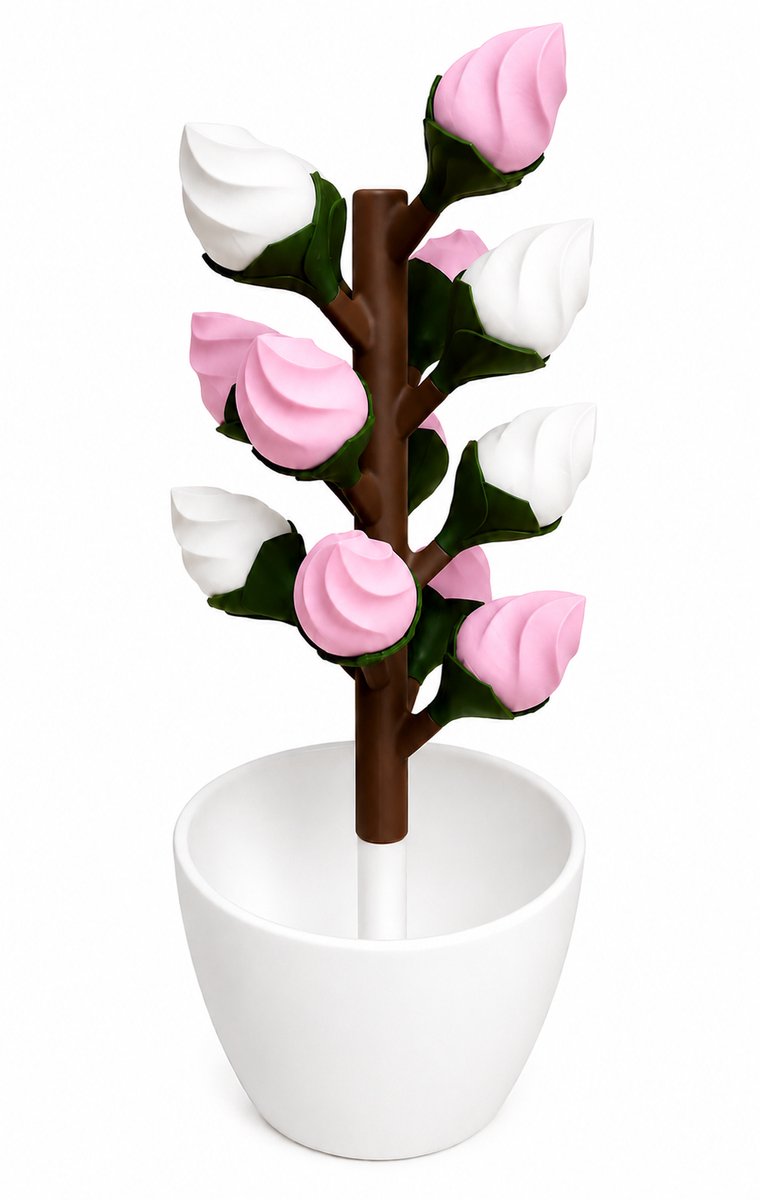 Pillendoos 14 Dagen – Bloem Design Medicijndoosje met Magnetische Bloemblaadjes (Roze- Wit)