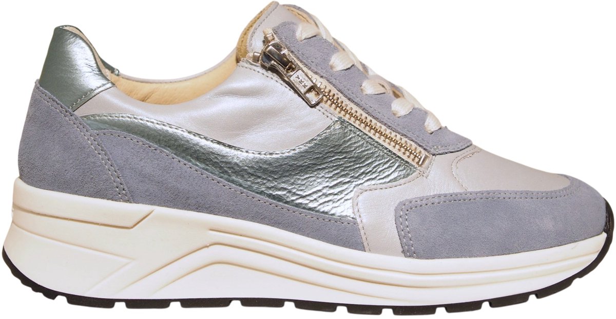 Solidus 59083 Karma leren blauwe dames sneakerskers