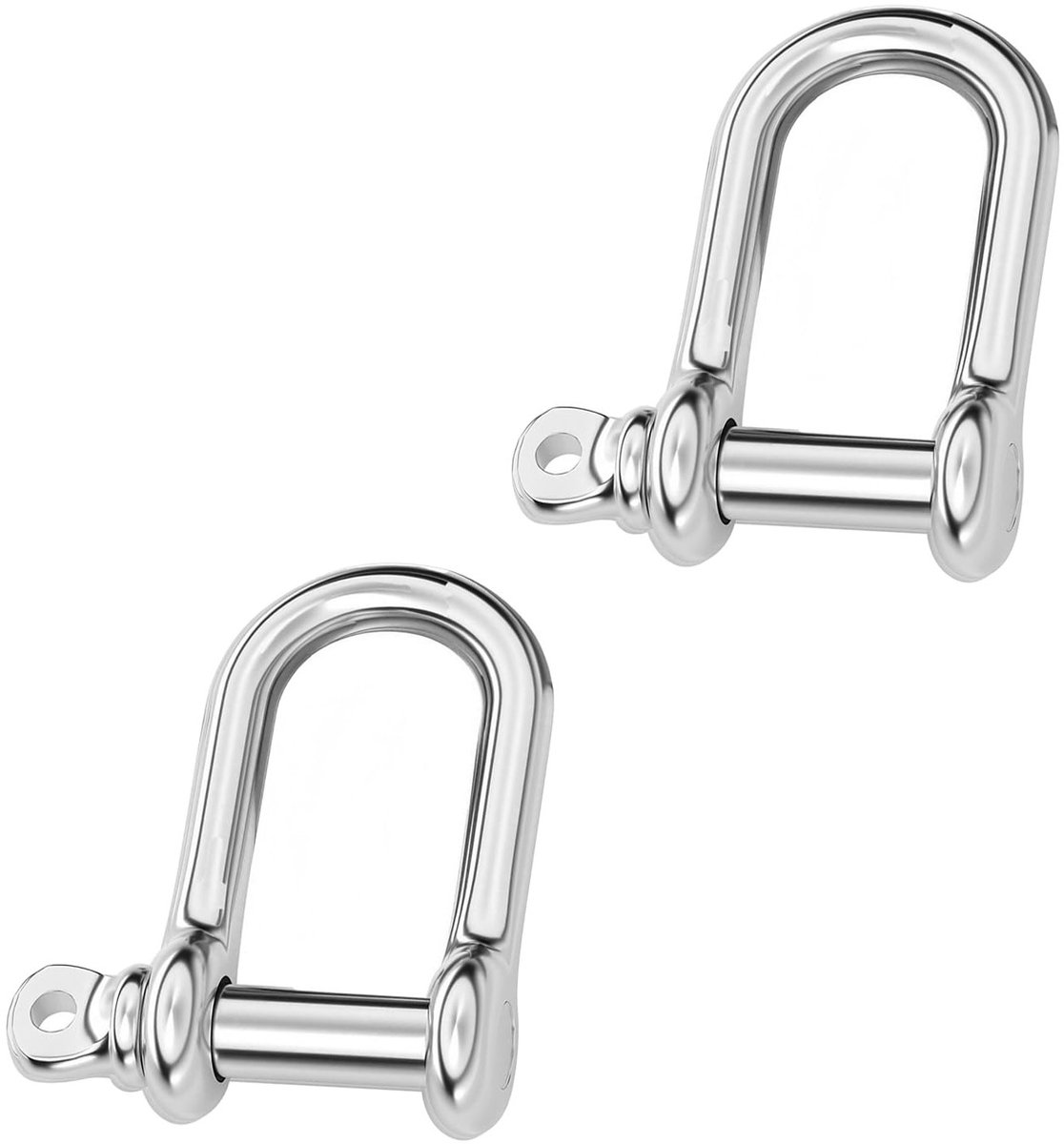 RVS D-ring sluiting M5 met schroefdop voor tikeling, staalkabel en koorden - 2 stuks