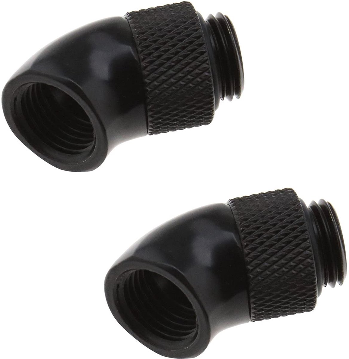 Dailygoody - Elleboog Connector - Waterkoeling Accessoire - Messing - G1/4 Draad - 45 Graden Rotatable - Geschikt voor PC - Zwart