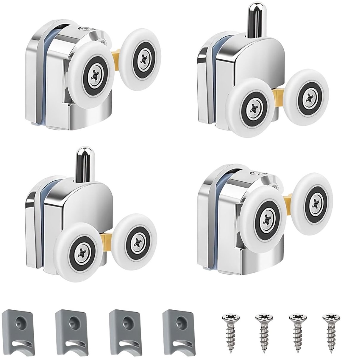 Dailygoody - Vervangende douchedeurwieltjes - Douchedeurrollen - Soepel doucheplezier - 23 mm diameter - Reserveonderdelen - Geschikt voor glas 4-6 mm