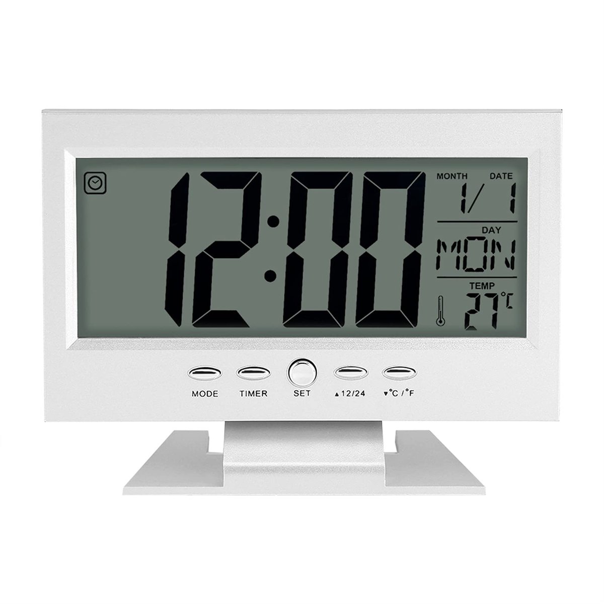 Allecto - LCD digitaal geluid - Bureauwekker - Multifunctioneel - Zwart - Temperatuurweergave - Alarm en snooze functie - Geschikt voor elke kamer ...