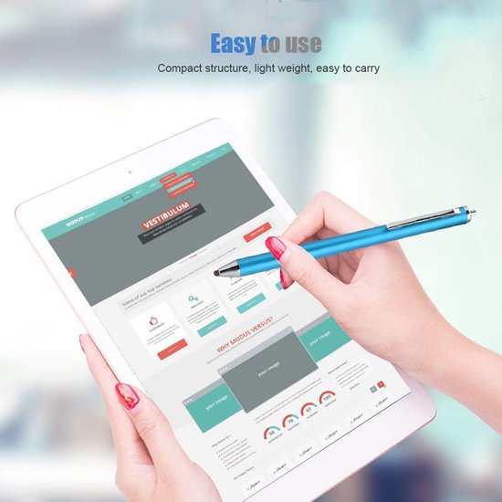 Dailygoody - Touchscreen Pen - Tekenstylus - Beschermt touchscreen - Blauw - Draagbare stylus - Perfect voor smartphones en tablets - Lichtgewicht ont — afbeelding 2