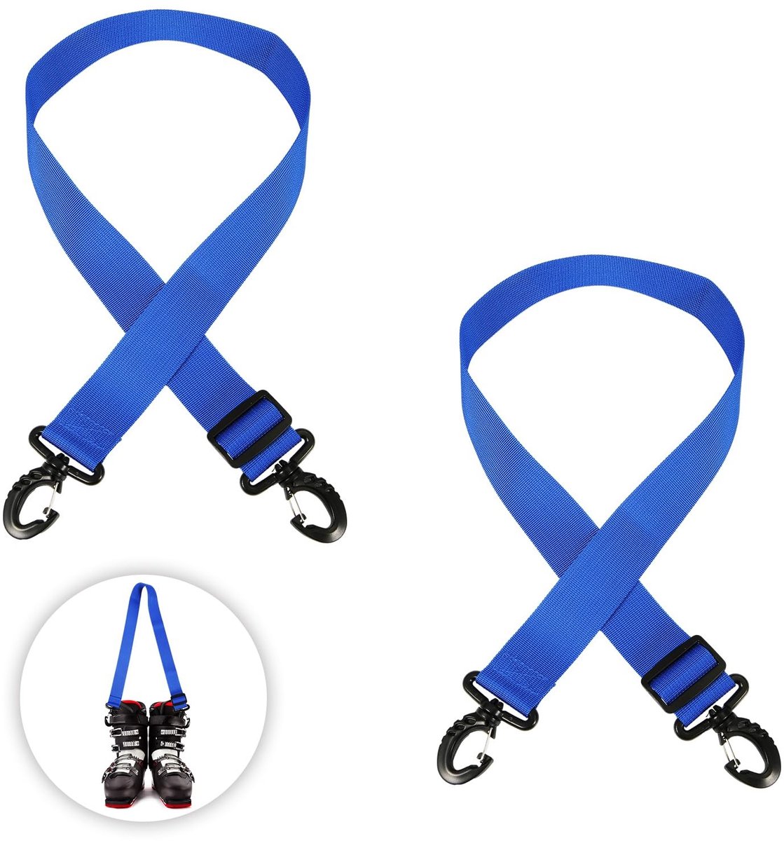 Store_7 - Ski Boot Straps - Verstelbaar Riem - 360° Gespen - Blauw - Skischoenen Draagriem - Perfect voor Snowboarden - Uniseks Volwassenen