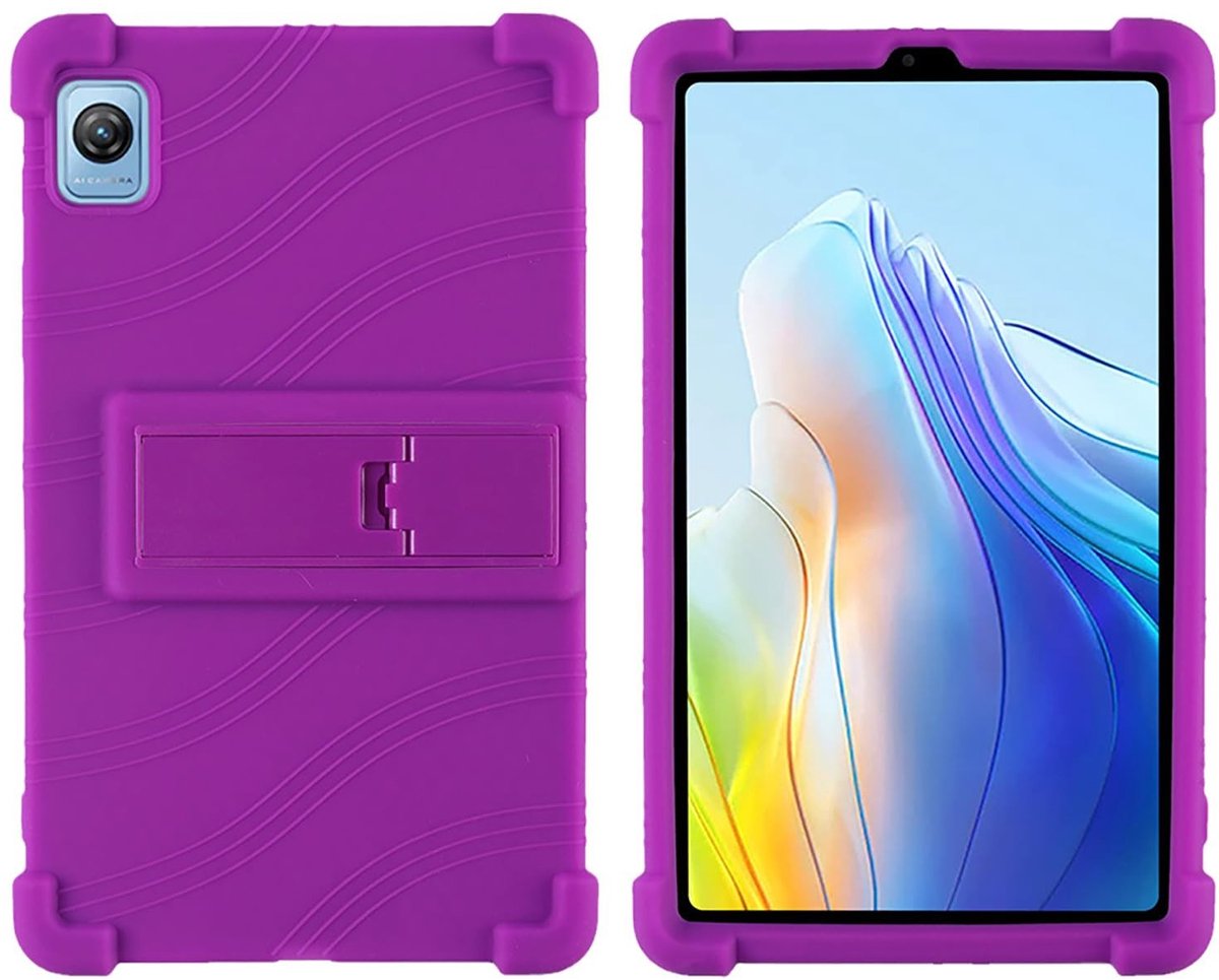 Allecto Case voor Blackview Tab 60 - Zachte TPU siliconen beschermhoes - Met Standaard - Paars - Valbescherming - Geschikt voor Blackview...
