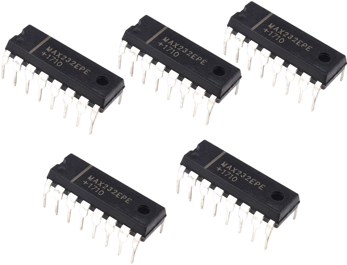 Jhubersproducts - IC chipset - MAX232 IC chip - ESD-bescherming - 5 stuks - Elektronische componenten - Geschikt voor laagspanning - Compact formaat