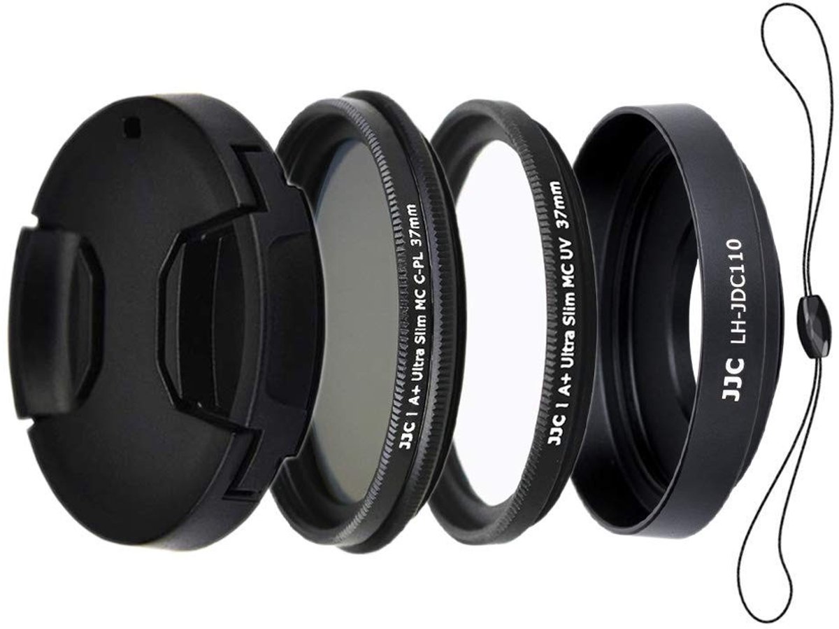 Dailygoody - Lenskap Kit voor Digitale Camera - UV- en CPL-filters - Aluminiumlegering - Zwart - Geschikt voor G1X Mark III - 4-delige set