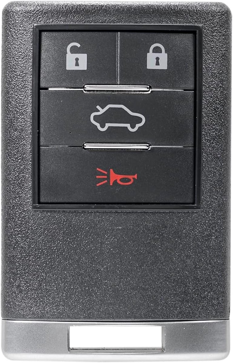 Zwarte Vervangende Sleutelhanger voor Keyless Entry met 4 Knoppen voor Cadillac DTS, STS en CTS 2008-2013, OUC6000066, Zonder Mes en Chip