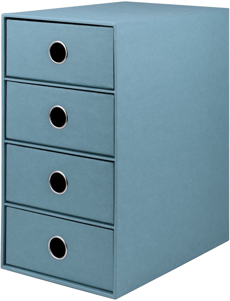 Dailygoody - Ladebox - Opbergdoos - Stabiele kwaliteit - Denim - Geschikt voor documenten - 4-delige set - 250 x 175 x 320 mm