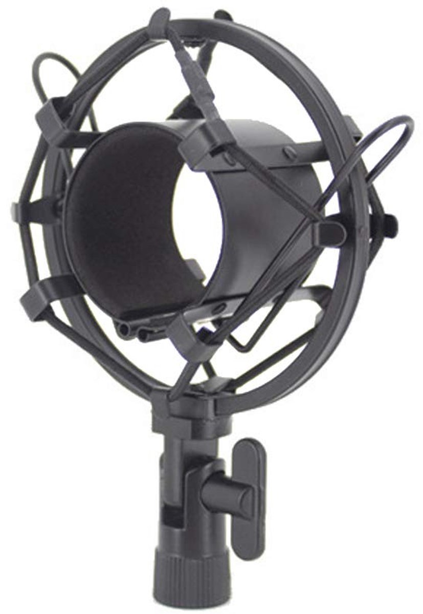 Dailygoody - Schokbestendige Microfoon Houder - Trillingsdemper - Duurzaam en Stevig - Zwart - Condensator Microfoon Clip - Ideaal voor Studio's - 48 ...