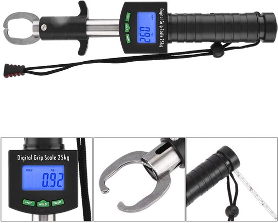Dailygoody - Vissen Grijper - Digitale Vis Grip - 3 in 1 Functionaliteit - 25 kg/55lb - Antislip Grip - Ideaal voor Vissers - Robuuste Constructie van Merkloos — afbeelding 2