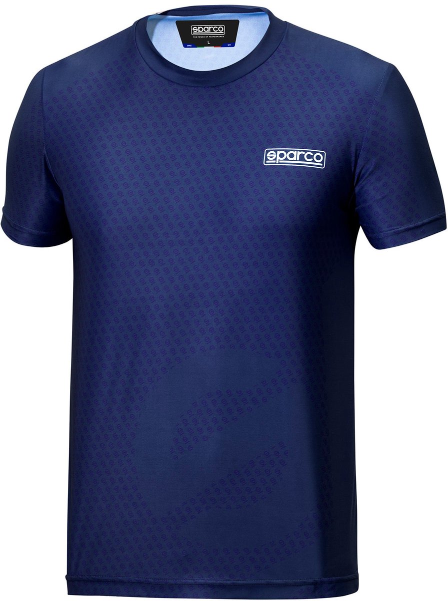 Sparco Subly T-Shirt - Zwart/Marineblauw