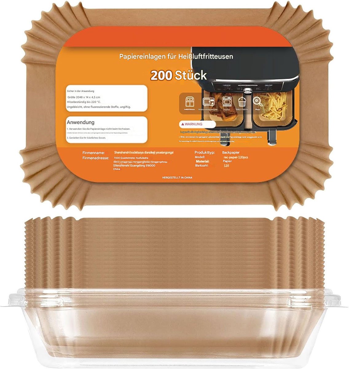 Bakpapier Voor Ninja Heißluftfriteuse Accessoires Airfryer AF300&400EU – 200 Stuks – Water- En Olieafstotend – BPA-Vrij – Hittebestendig – Milieuvriendelijk – 22x14 cm – Voor Ninja AF300EU, AF400EU, AF500EU