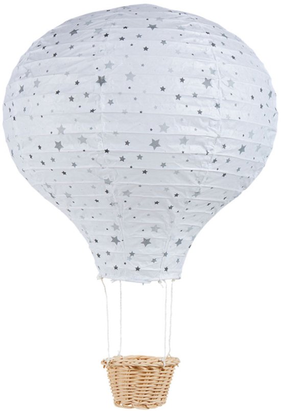 Ostaria hanglamp luchtballon - kinderkamer - wit - kunststof - D30 x H45 cm - lampion lamp van OSTARIA — afbeelding 5