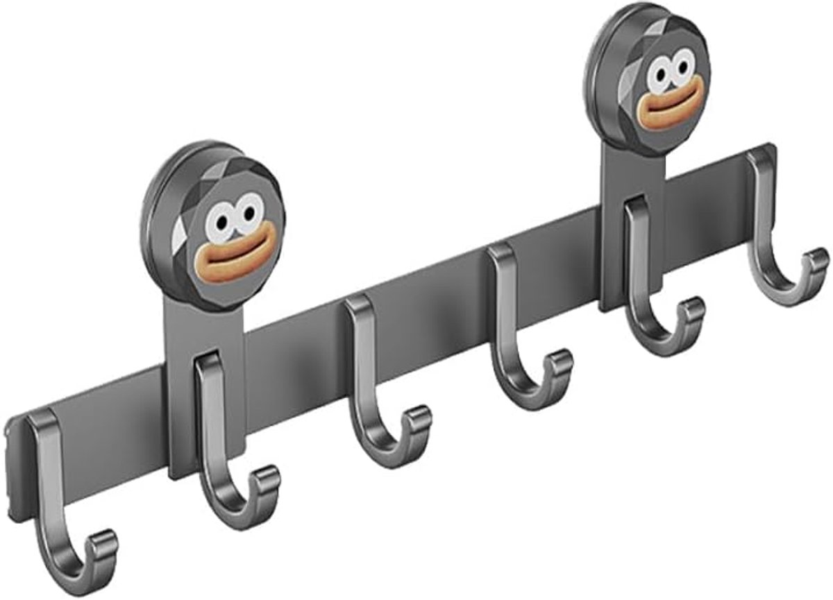 Boorloos wand‑opberghouder voor stofzuiger‑sleutels met 6 haken, 45 cm – decoratief wandrek voor keuken, badkamer, woonkamer en slaapkamer
