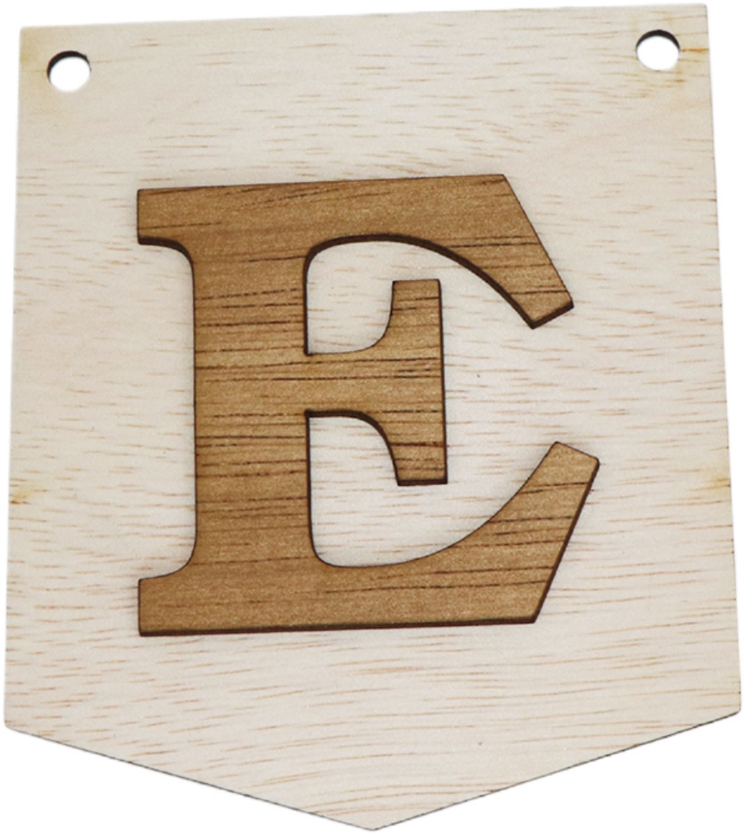 3D Houten Letter E – Gepersonaliseerde Slingers & Vlaggenlijnen Zelf Samenstellen | Duurzame Decoratie