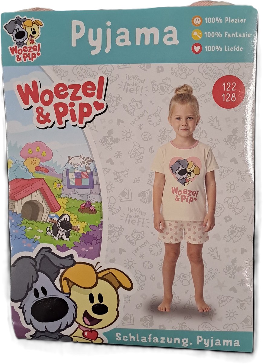 Woezel en Pip Pyjama Roze Maat 122-128