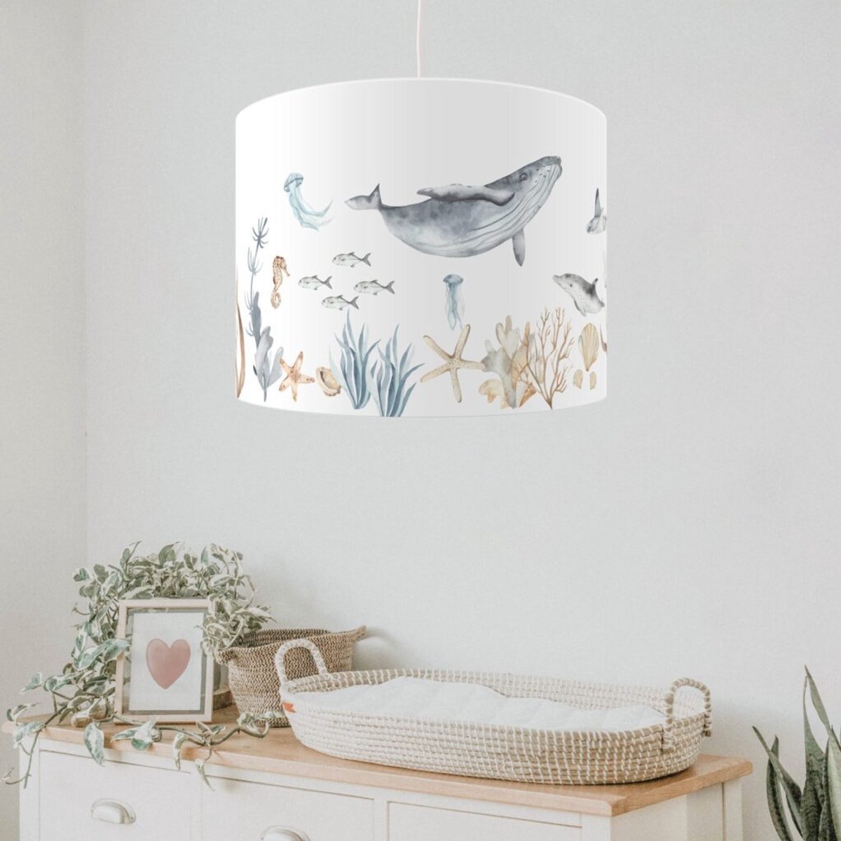 Hanglamp zeedieren walvis - babykamer - kinderkamer - lamp dieren - Kinderkameraccessoires - Babykameraccessoires - onderwater wereld - oceaan