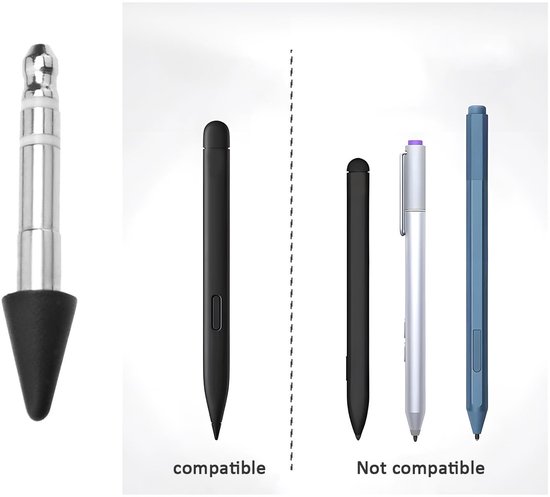 Dailygoody - Set - Roestvrijstalen pennen - Duurzame prestaties - Zwart - Compatibel met Microsoft Surface Slim Pen 2 - Geschikt voor Pro ... — afbeelding 2