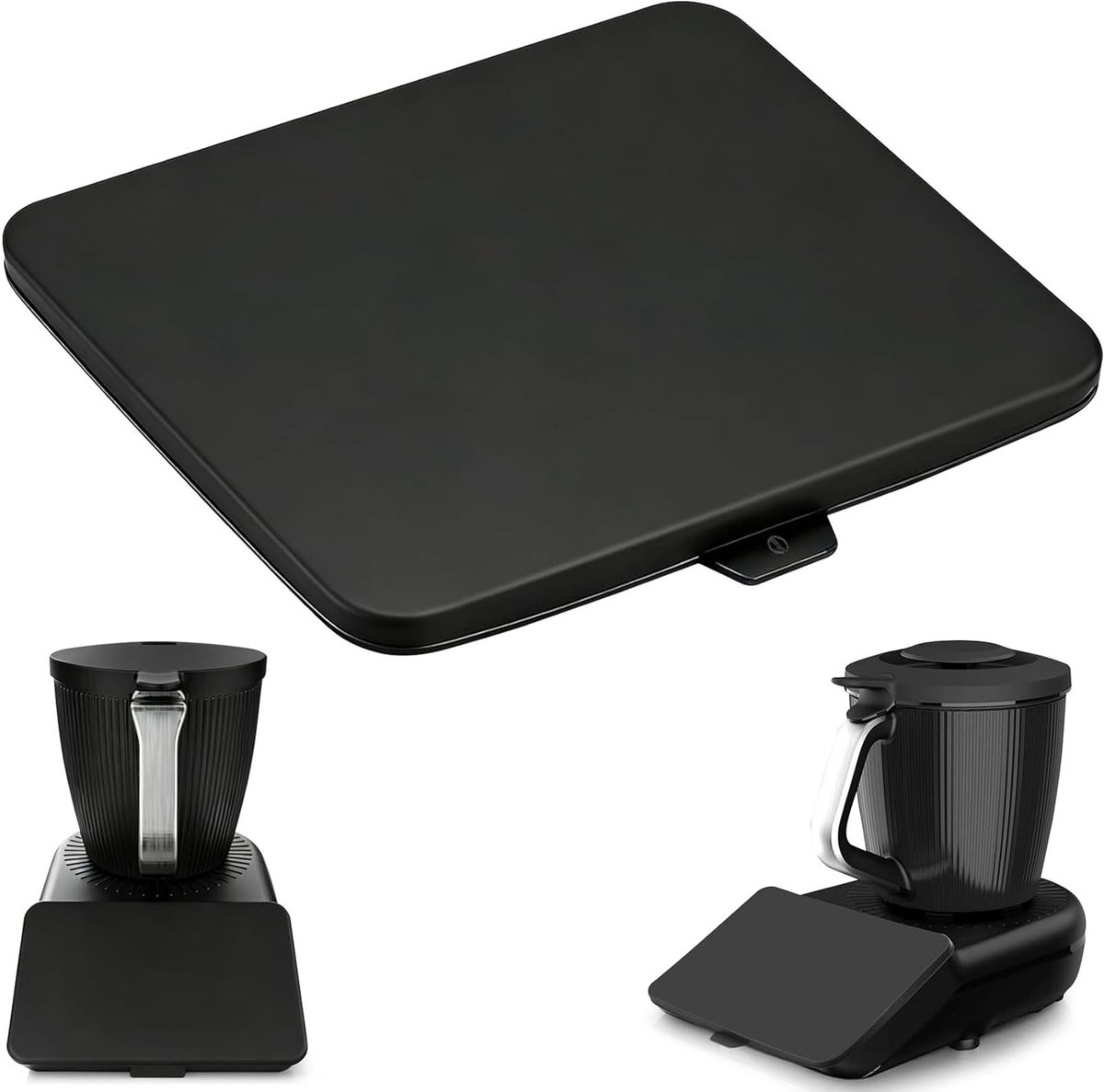 Displaybescherming voor Thermomix TM7, krasbestendige en waterdichte siliconen afdekking, stofdichte accessoires voor keukenmachines, zwart en duurzaam