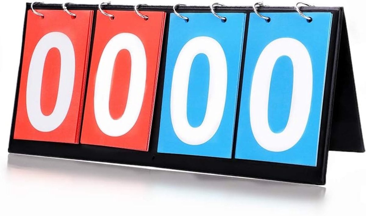 Draagbaar 4-cijferig Flip Scorebord voor Sporten - Ideaal voor Basketbal, Voetbal en Badminton