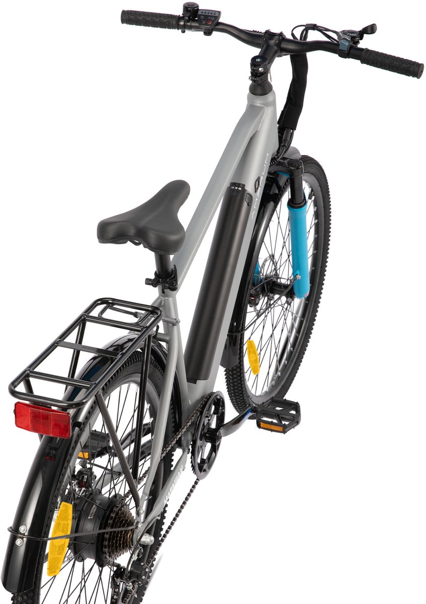 HILAND Matawak elektrische stadsfiets - 26 inch - 250W motor - 60km actieradius - 36V 10.4Ah accu - Shimano 7-versnellingen - Unisex -Grijs thumbnail 2