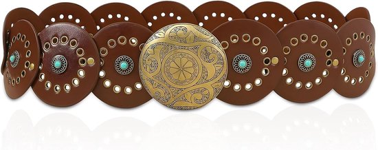 Brede Leren Riem voor Dames, Westernstijl, Cowgirl Riemen, Modieuze Accessoires voor Jurken en Casual Outfits