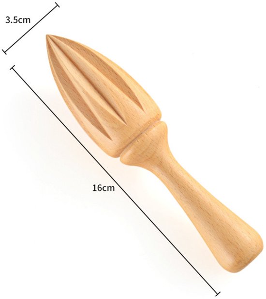 Houten citruspers - Handmatige citrus- en citroenpers - Citruspers - Natuurlijke houtkleur - 16*3,5 cm - Houten citroenpers - Handmatige roterende sinaasappelpers - Geschikt voor het persen van citroenen en sinaasappels van Merkloos — afbeelding 2