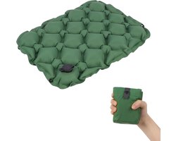 VHV - Zitkussen - Lucht zitkussen - 5*34*44cm - Opblaasbaar luchtzitkussen - Draagbaar reiskussen voor drukontlasting bij kamperen - Op de bureaustoel - Tijdens lange vluchten - Opvouwbaar en lichtgewicht ontwerp - Groen