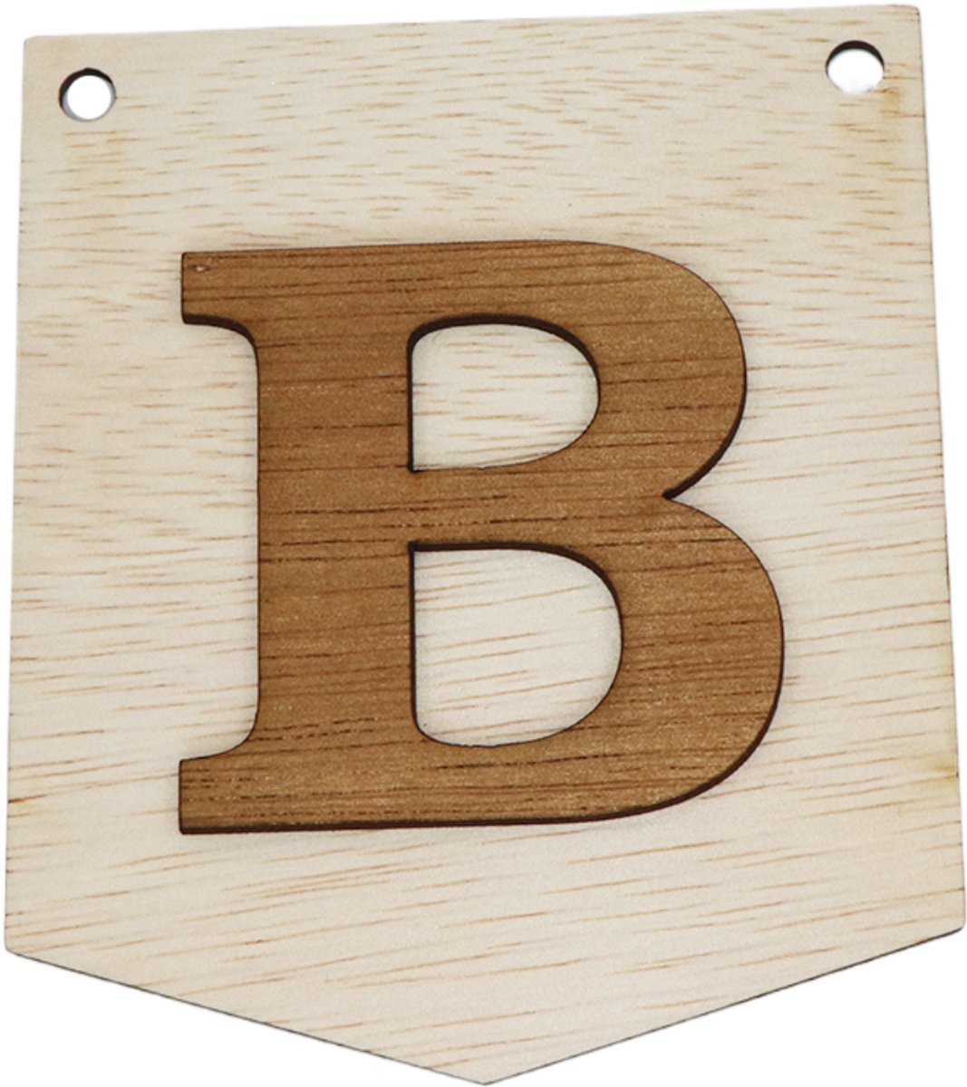 3D Houten Letter B – Gepersonaliseerde Slingers & Vlaggenlijnen Zelf Samenstellen | Duurzame Decoratie