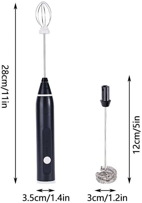 Dailygoody - Elektrische Garde - Mini Handmixer - Draagbaar en Lichtgewicht - Zwart - Bakken en Koken - 3 Snelheden - Keukenhulp — afbeelding 3