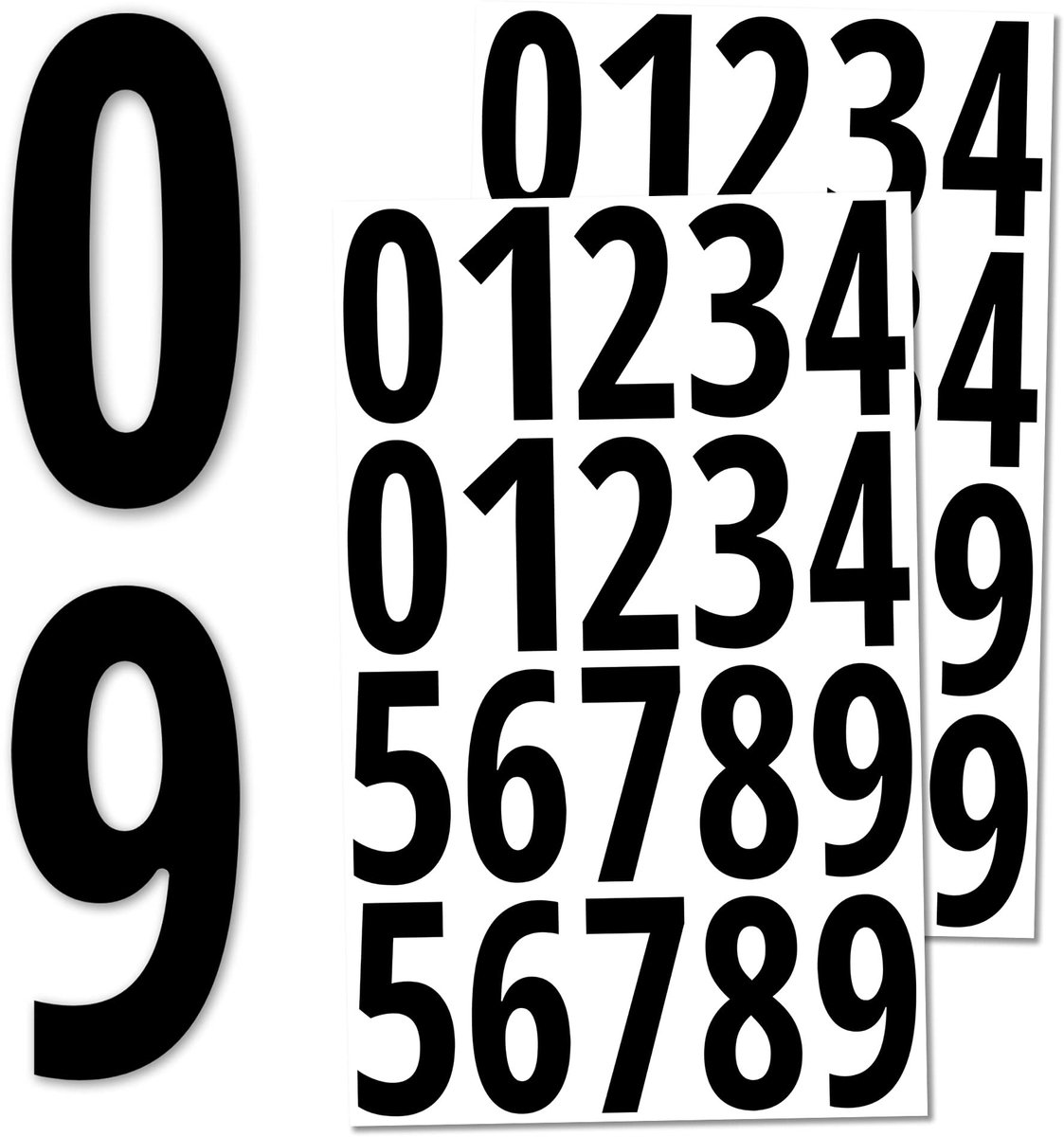 Zeynomax - Nummerstickers - Zelfklevende Etiketten - Waterdicht - Zwart - Vinyl Cijfers - Perfect voor Binnen en Buiten - 200 Stuks