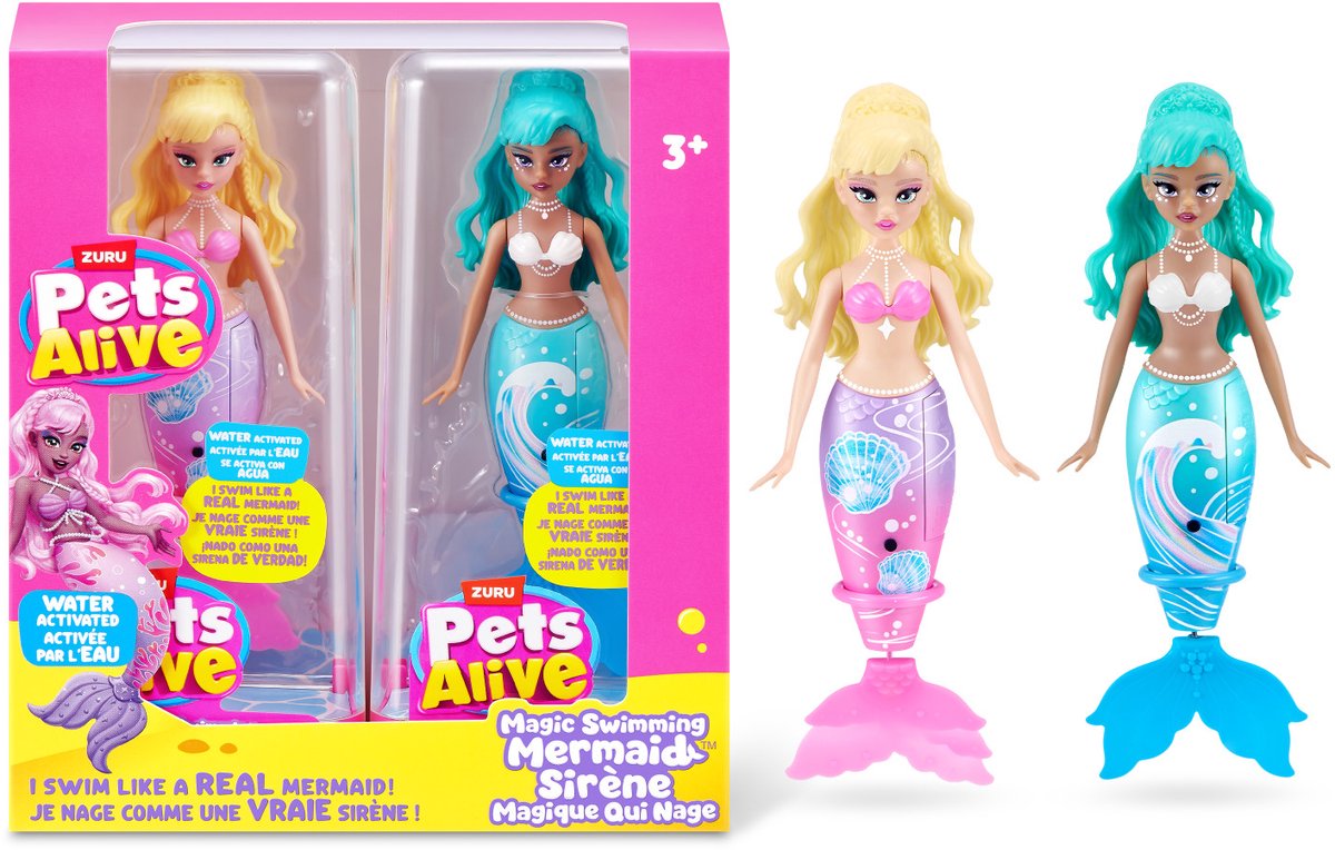 Pets Alive Magic Swimming Mermaid 2 Pack (Sea Shell & Sea Wave) by ZURU