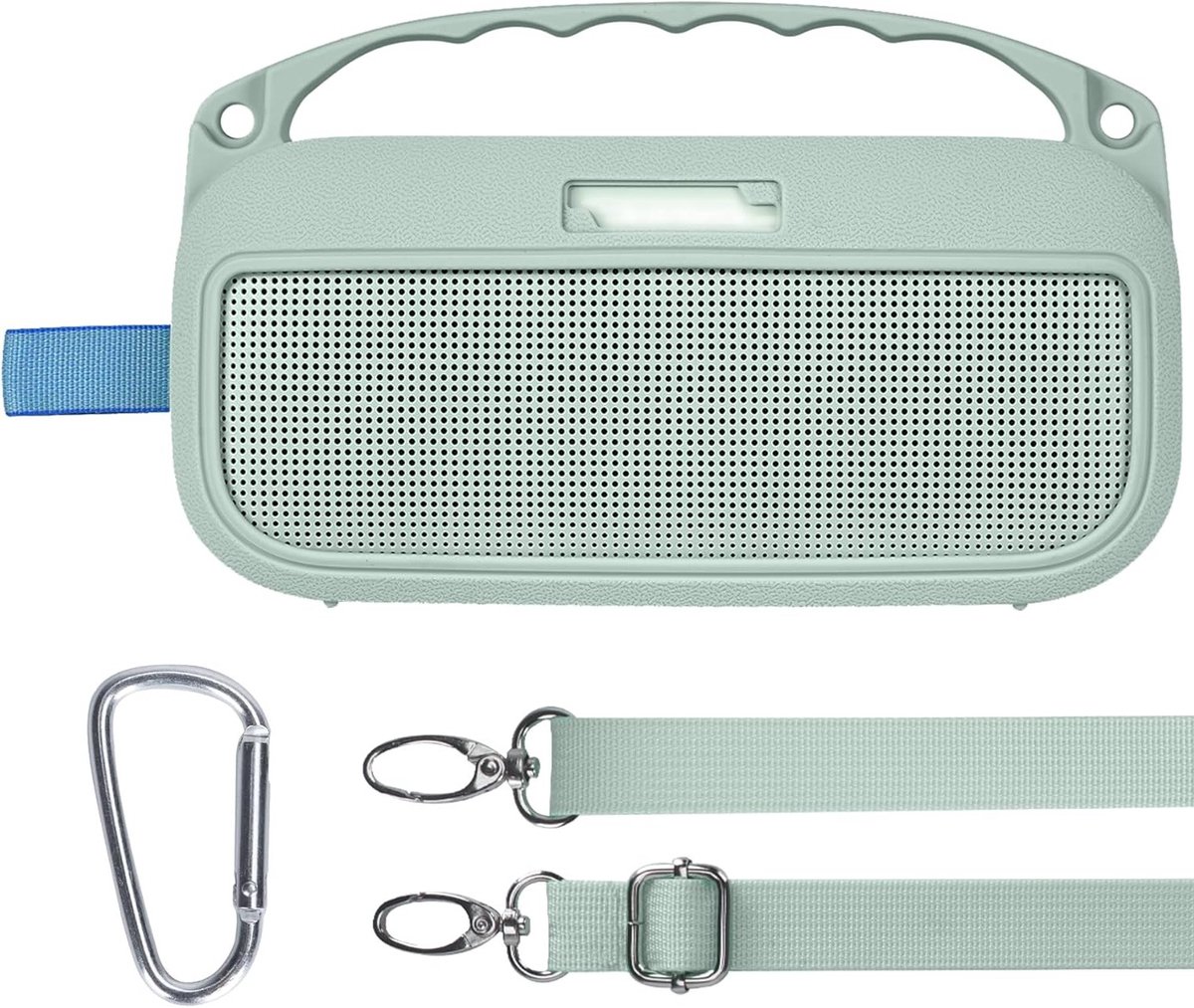 Siliconen hoes voor Bose SoundLink Flex Draagbare Bluetooth Speaker met Schouderbanden, Handvat en Bergclip - Mintgroen, Bescherming en Stijl