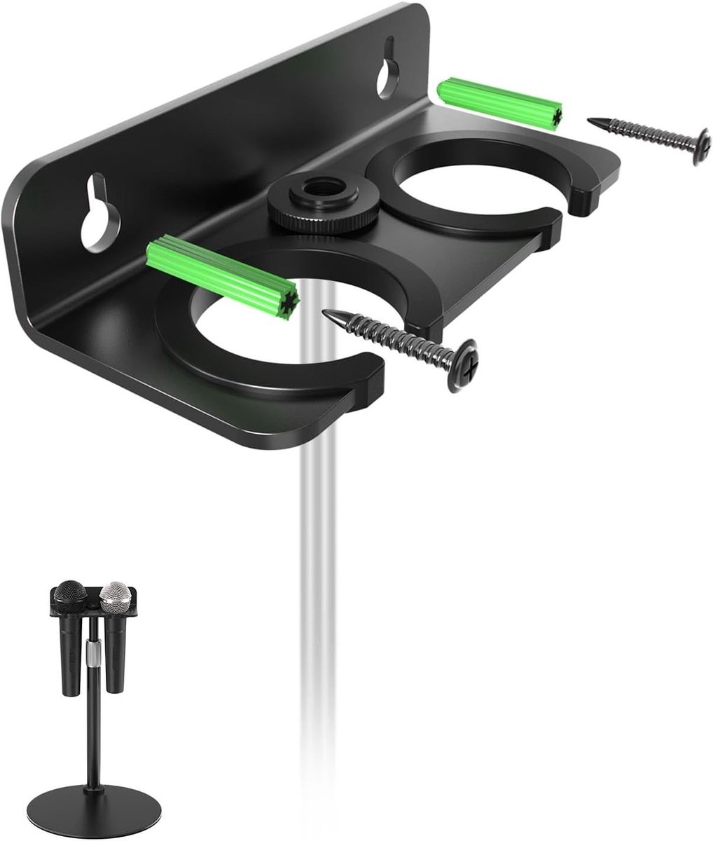 Veelzijdige Microfoonstandaard voor Draadloze en Bedrade Microfoons, Wandmontage of Rubber Pad voor 5/8 Inch en 3/8 Inch Draad, Ideaal voor Studio en Optredens