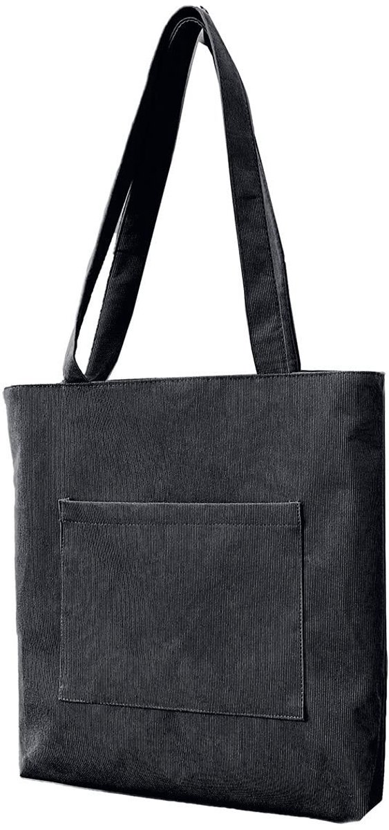 Store_8 - Dameskoordtas - Grote Damesshopper - Handige draagtas met ritssluiting - Zwart - Damesbucketbag - Perfect voor werk en winkelen