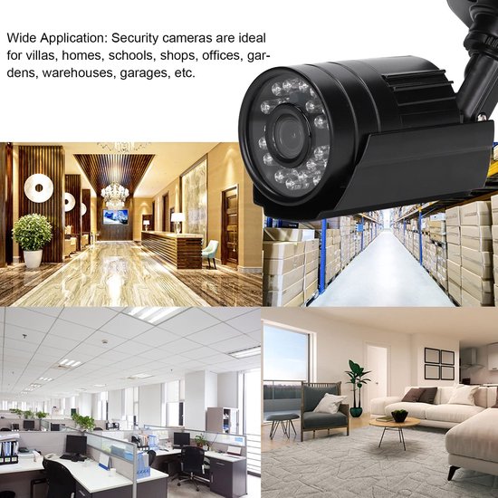 Dailygoody - Analoge CCTV-camera - Waterdichte beveiligingscamera met nachtzicht - 2 MP - Voor binnen en buiten - IP66 - Helder beeld — afbeelding 5